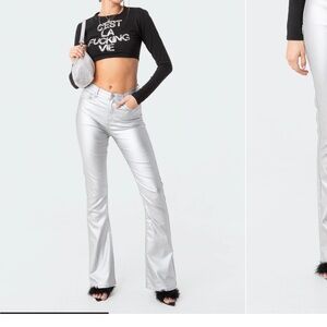 Luna Faux Leather Flare Jeans